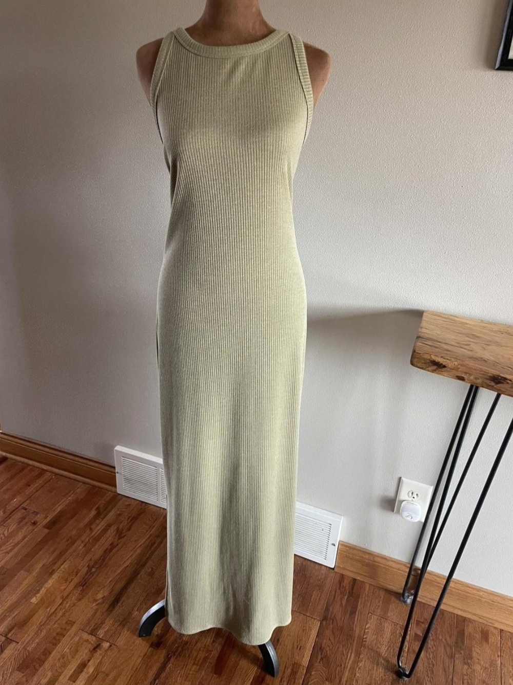 a new day Olive Ribbed Sleeveless Maxi Dress
